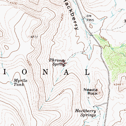 Topographic Map of Phroney Spring, AZ