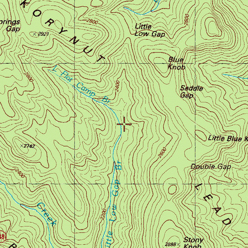 Topographic Map of Little Flat Camp Branch, GA