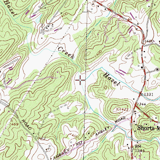 Topographic Map of Little Hazel Creek, GA