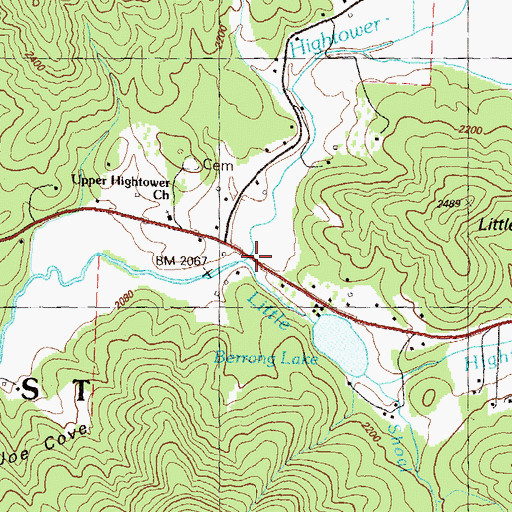 Topographic Map of Little Hightower Creek, GA