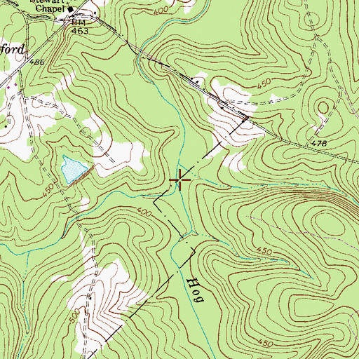 Topographic Map of Little Hog Creek, GA