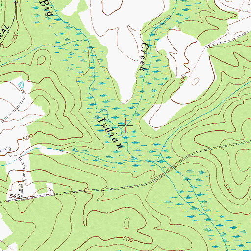 Topographic Map of Little Indian Creek, GA