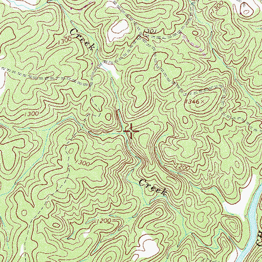 Topographic Map of Little John Creek, GA
