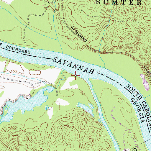 Topographic Map of Little Kiokee Creek, GA