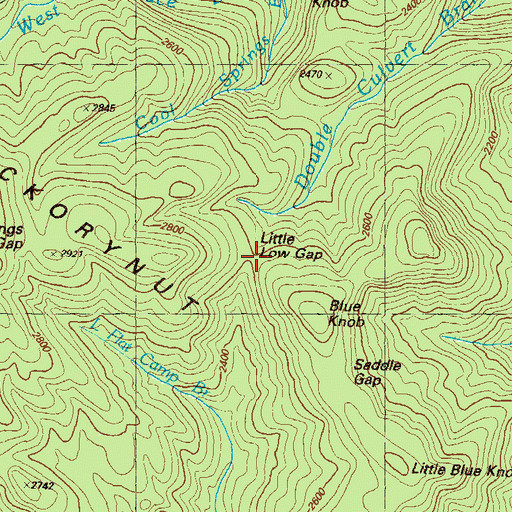 Topographic Map of Little Low Gap, GA
