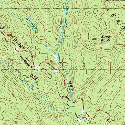 Topographic Map of Little Low Gap Branch, GA