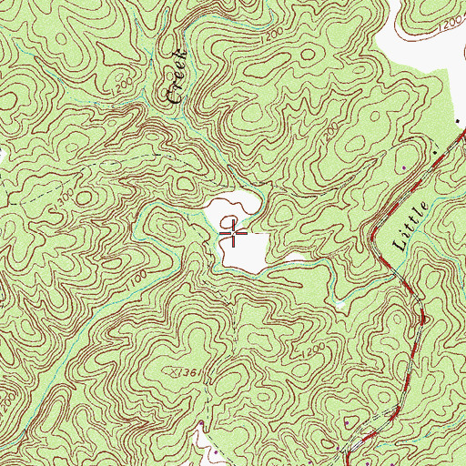 Topographic Map of Little Mud Creek, GA
