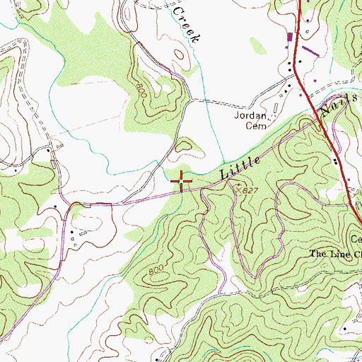 Topographic Map of Little Nails Creek, GA