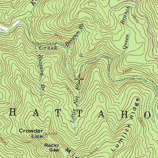 Topographic Map of Little Net Branch, GA