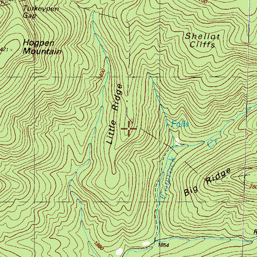 Topographic Map of Little Ridge, GA