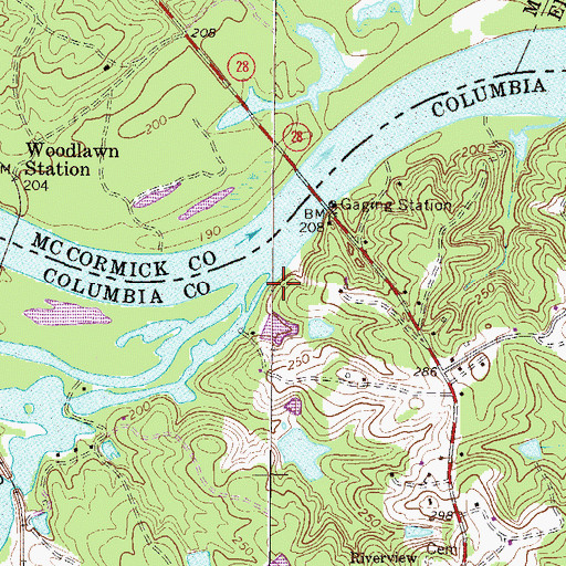 Topographic Map of Little River, GA