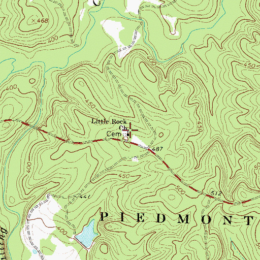 Topographic Map of Little Rock Church, GA