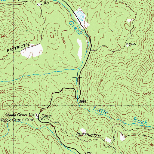 Topographic Map of Little Rock Creek, GA