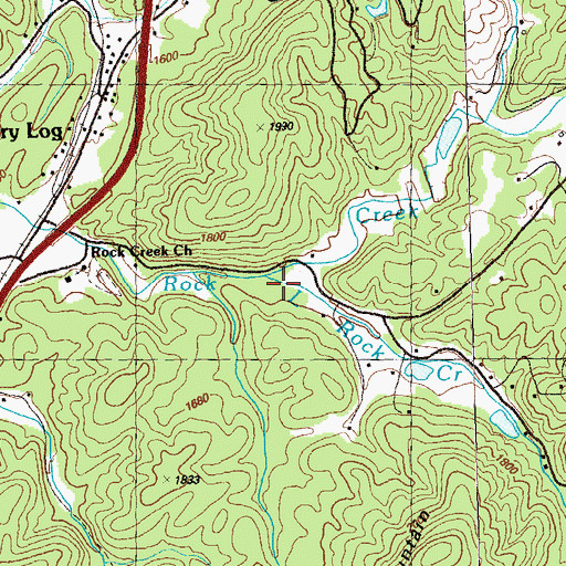 Topographic Map of Little Rock Creek, GA