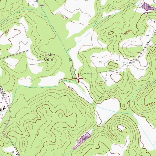 Topographic Map of Little Rose Creek, GA