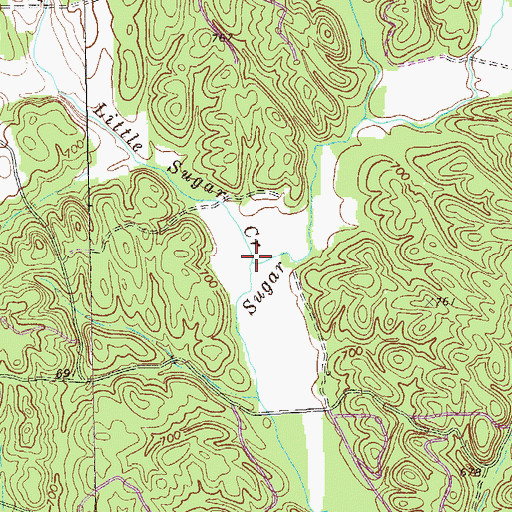 Topographic Map of Little Sugar Creek, GA