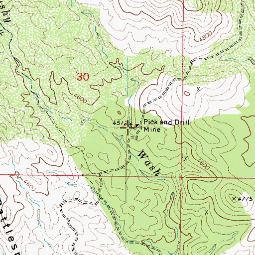 Topographic Map of Pick and Drill Mine, AZ