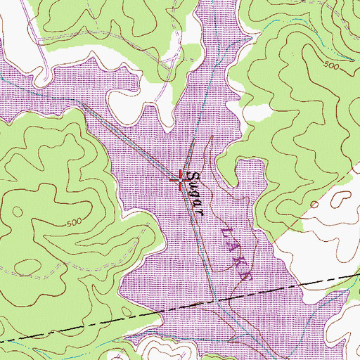 Topographic Map of Little Sugar Creek, GA