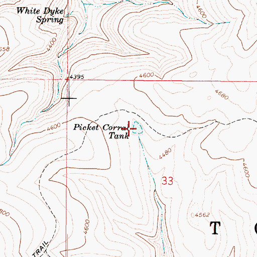 Topographic Map of Picket Corral Tank, AZ
