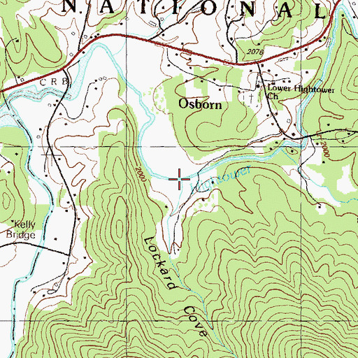 Topographic Map of Lockard Cove, GA