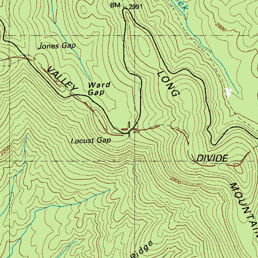 Topographic Map of Locust Gap, GA