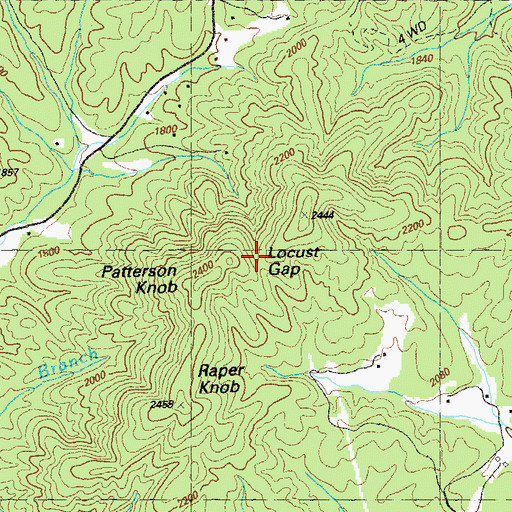 Topographic Map of Locust Gap, GA