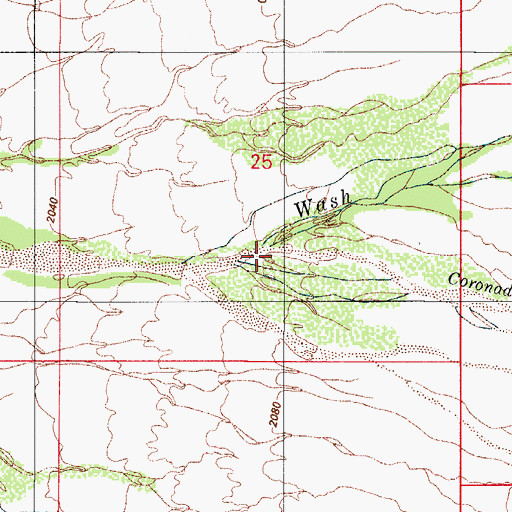 Topographic Map of Coronado Wash, AZ