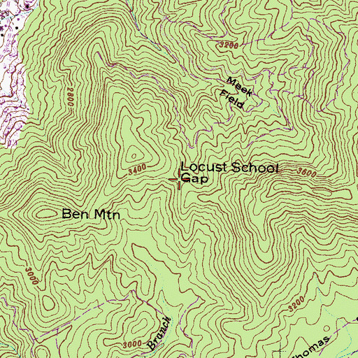 Topographic Map of Locust School Gap, GA