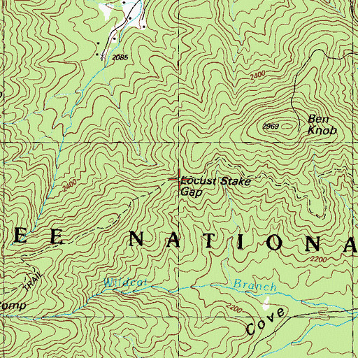 Topographic Map of Locust Stake Gap, GA