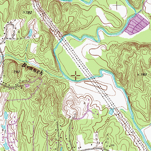 Topographic Map of Logan Branch, GA