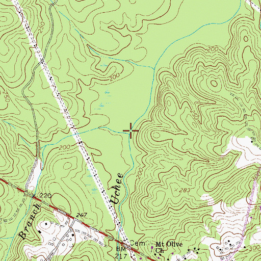 Topographic Map of Long Branch, GA