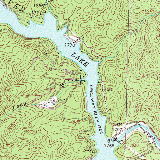 Topographic Map of Long Branch, GA