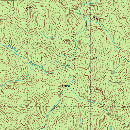 Topographic Map of Long Branch, GA