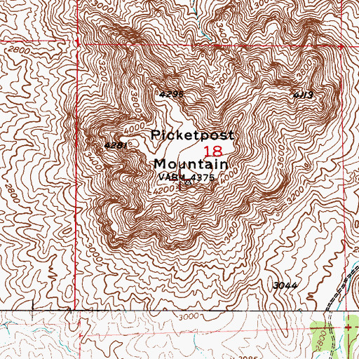 Topographic Map of Picketpost Mountain, AZ