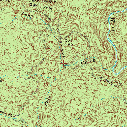 Topographic Map of Long Branch, GA