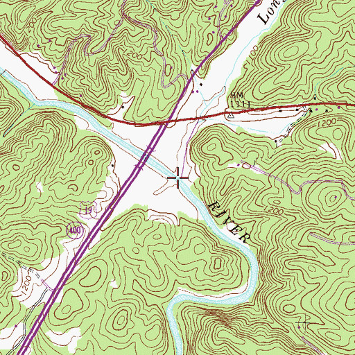 Topographic Map of Long Branch, GA