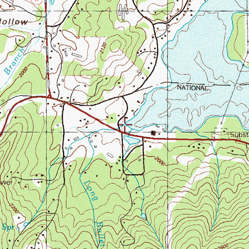 Topographic Map of Long Bullet Branch, GA