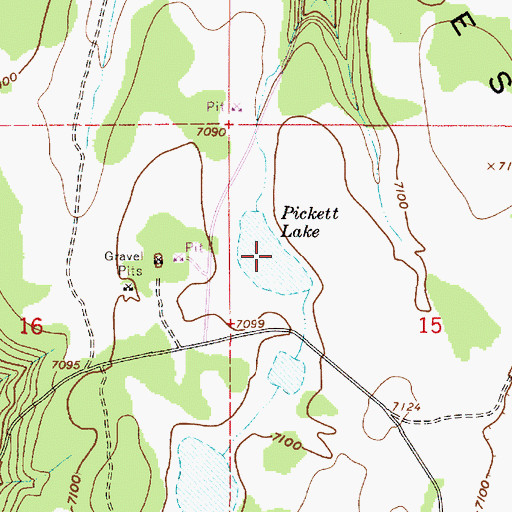 Topographic Map of Pickett Lake, AZ