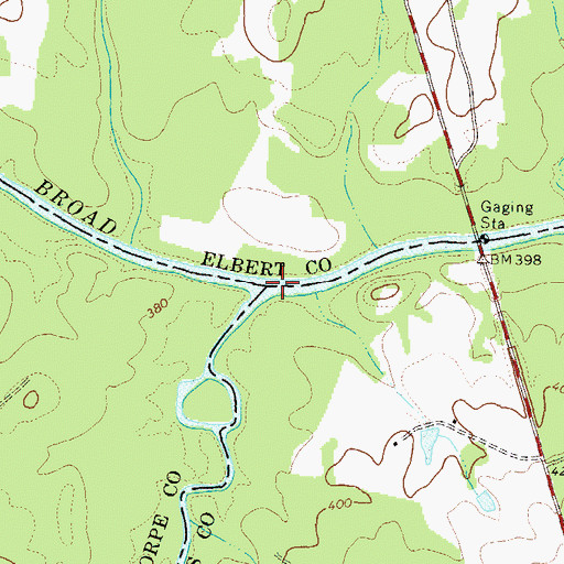 Topographic Map of Long Creek, GA