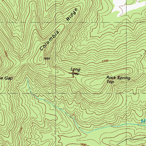 Topographic Map of Long Gap, GA