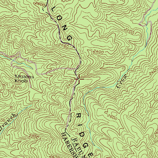 Topographic Map of Long Ridge, GA