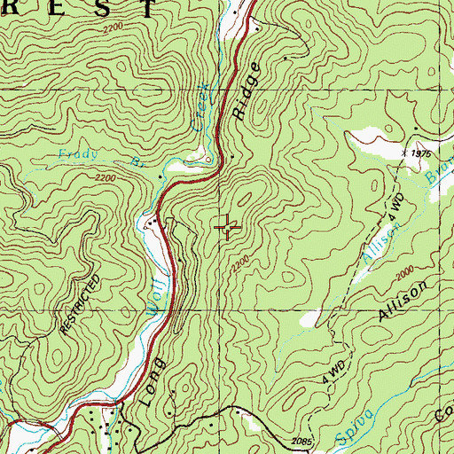Topographic Map of Long Ridge, GA