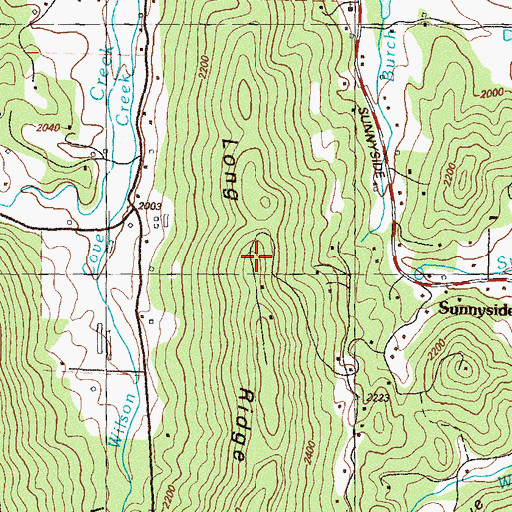 Topographic Map of Long Ridge, GA