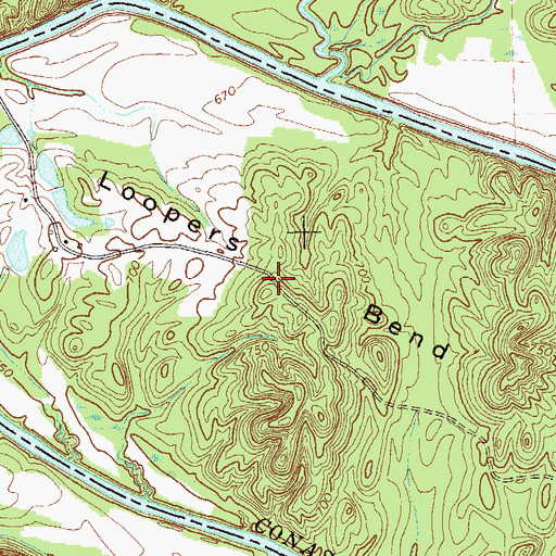 Topographic Map of Loopers Bend, GA