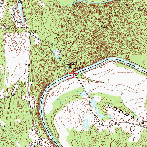 Topographic Map of Loopers Bridge, GA