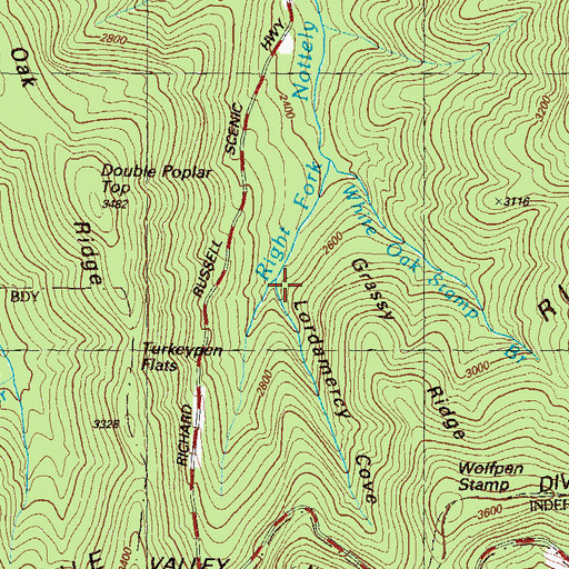 Topographic Map of Lordamercy Cove, GA