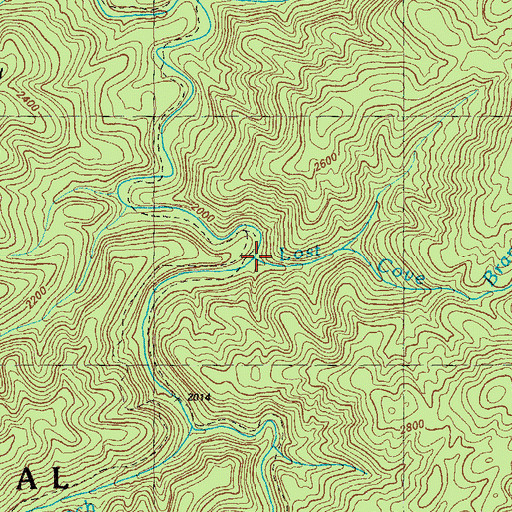 Topographic Map of Lost Cove Branch, GA