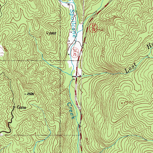 Topographic Map of Lost House Branch, GA