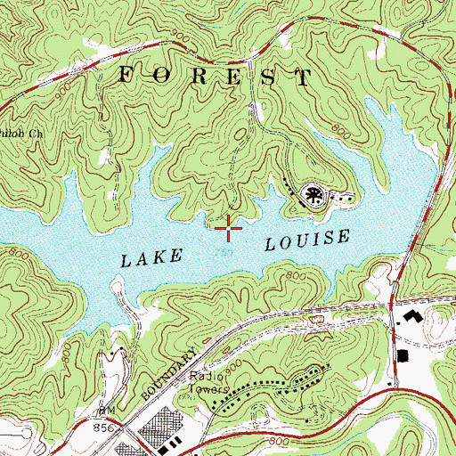 Topographic Map of Lake Louise, GA