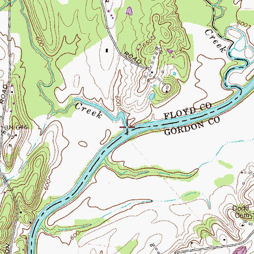 Topographic Map of Lovejoy Creek, GA